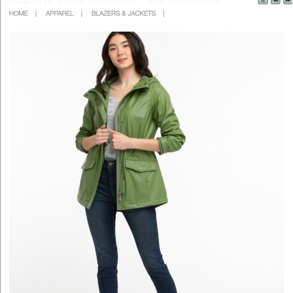 Womens Hooded Rain Jacket, size XL - Picture 4 of 8